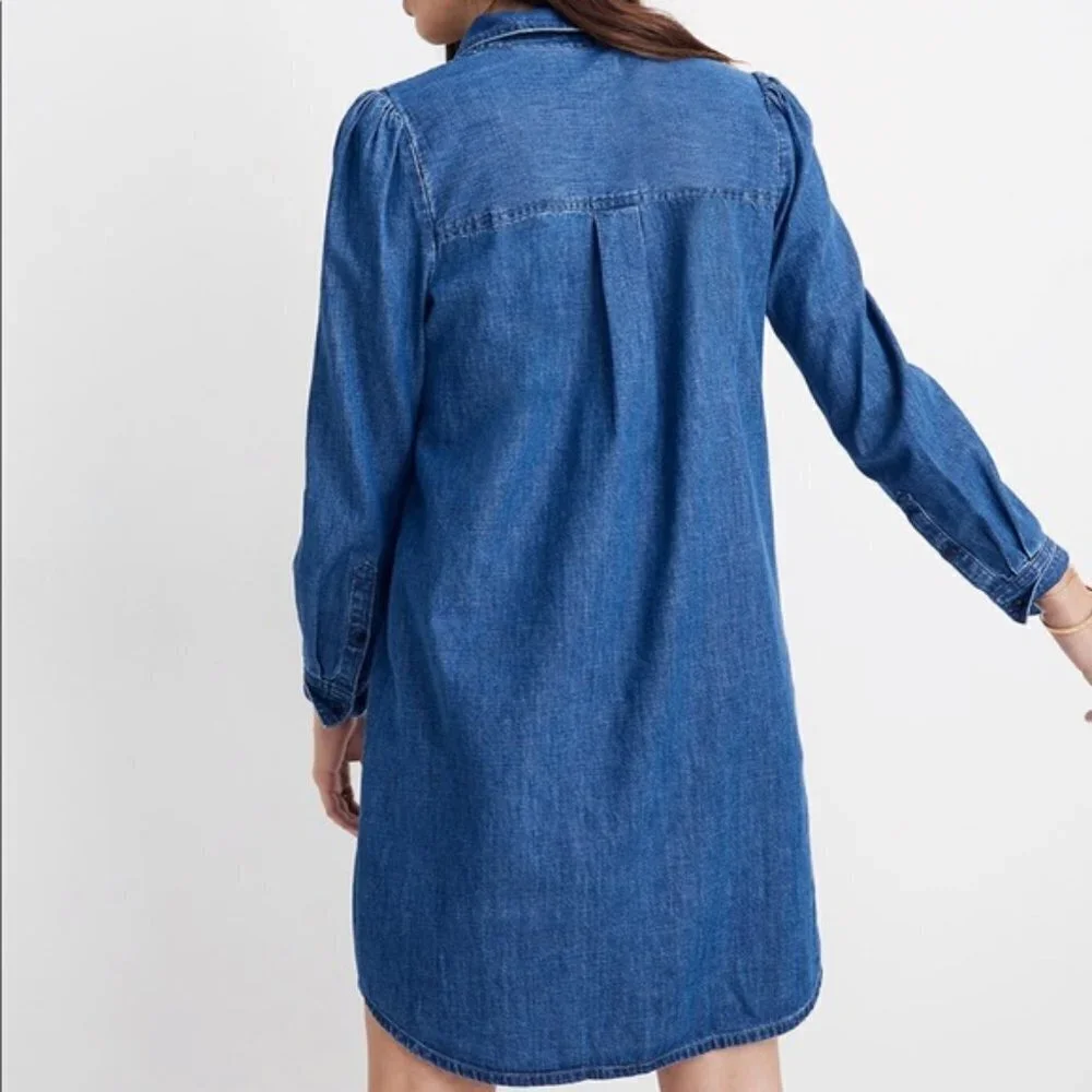 Madewell Chambray Long Sleeve Shirtdress Size S - Picture 6 of 6